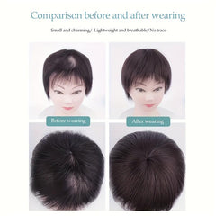 100% Human Hair Topper Hair Piece Straight Clip-In Extensions