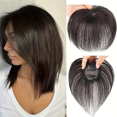 100% Human Hair Topper Hair Piece Straight Clip-In Extensions