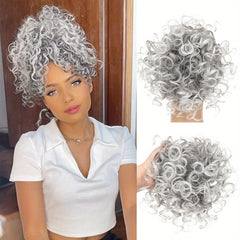 Messy Hair Bun Drawstring Loose Wave Curly Bun Short Ponytail for Women