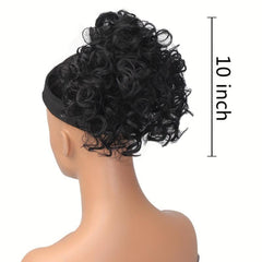 Messy Hair Bun Drawstring Loose Wave Curly Bun Short Ponytail for Women