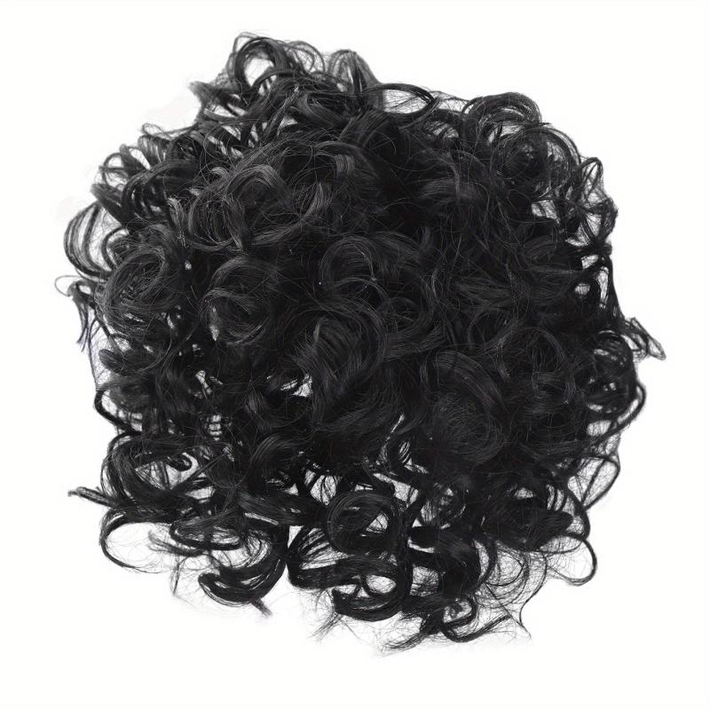 Messy Hair Bun Drawstring Loose Wave Curly Bun Short Ponytail for Women