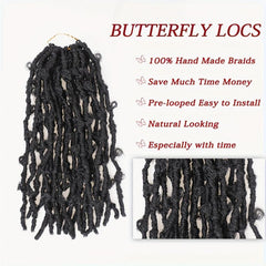 Butterfly Crochet Hair Extensions 30cm 20strands Pre Looped Crochet Braid