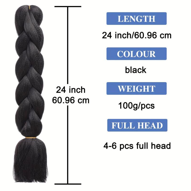 5 PCS Jumbo Braiding Hair Extensions For Women African Braid Wig Synthetic Hair