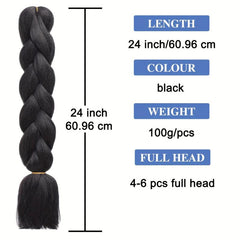 5 PCS Jumbo Braiding Hair Extensions For Women African Braid Wig Synthetic Hair