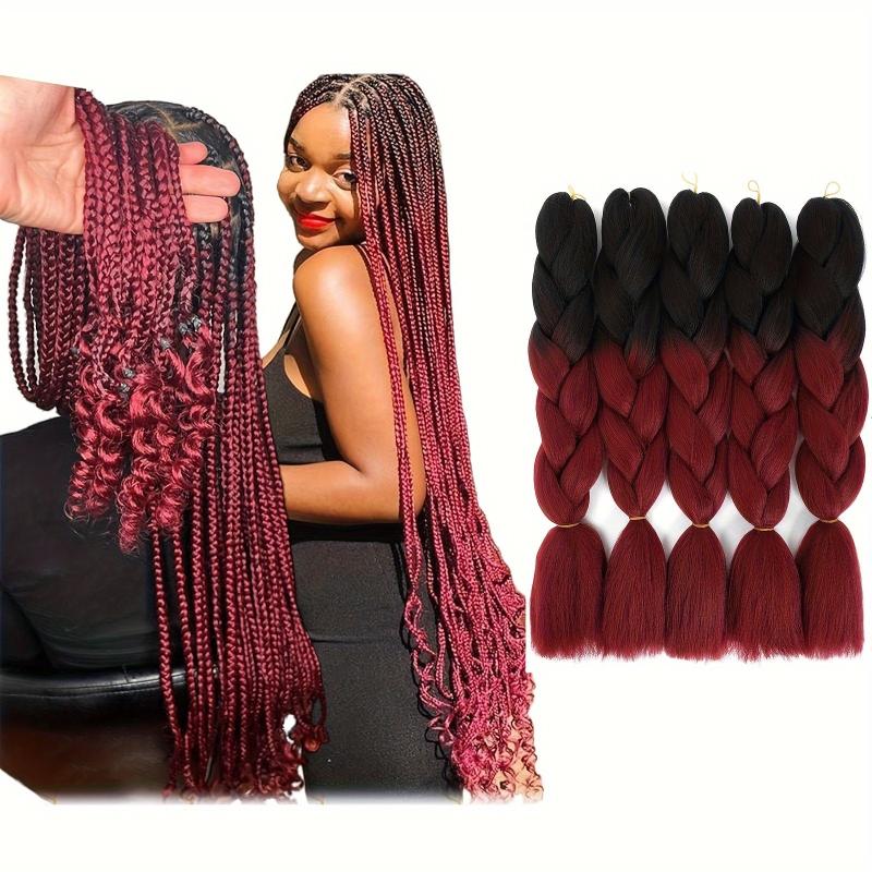5 PCS Jumbo Braiding Hair Extensions For Women African Braid Wig Synthetic Hair