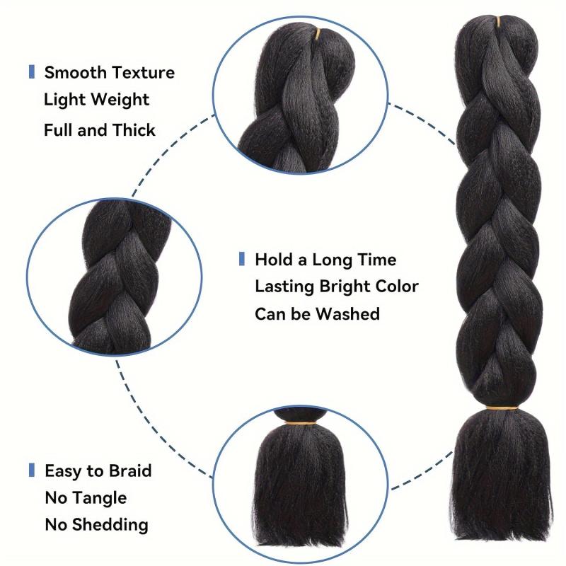 5 PCS Jumbo Braiding Hair Extensions For Women African Braid Wig Synthetic Hair