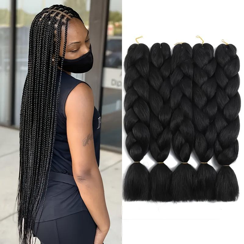 5 PCS Jumbo Braiding Hair Extensions For Women African Braid Wig Synthetic Hair