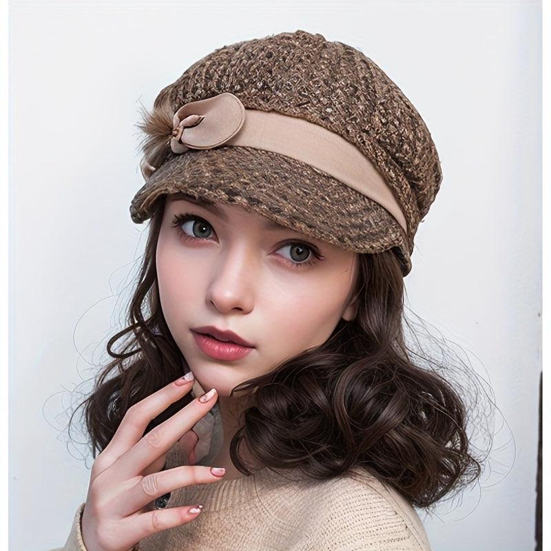 Short Curly Synthetic Hat Wig for Women Autumn Winter Warm 15 24 cm