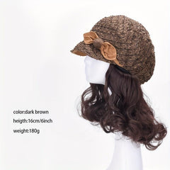 Short Curly Synthetic Hat Wig for Women Autumn Winter Warm 15 24 cm