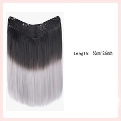 Clip In Hair Extensions 50 8 Cm Synthetic Clip Hair Piece V-shaped Gradient Wig
