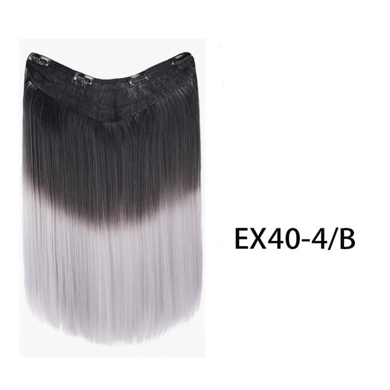 Clip In Hair Extensions 50 8 Cm Synthetic Clip Hair Piece V-shaped Gradient Wig