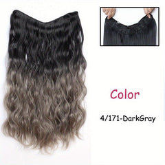 Long Synthetic V Shape Wig for Women Straight Curly Hairstyle Gray
