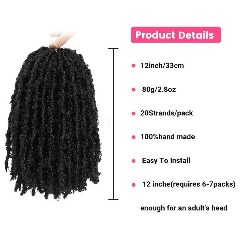 Butterfly Locs Crochet Hair Extensions 30-48cm Soft Distressed Faux Locs