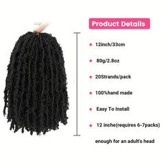 Butterfly Locs Crochet Hair Extensions 30-48cm Soft Distressed Faux Locs