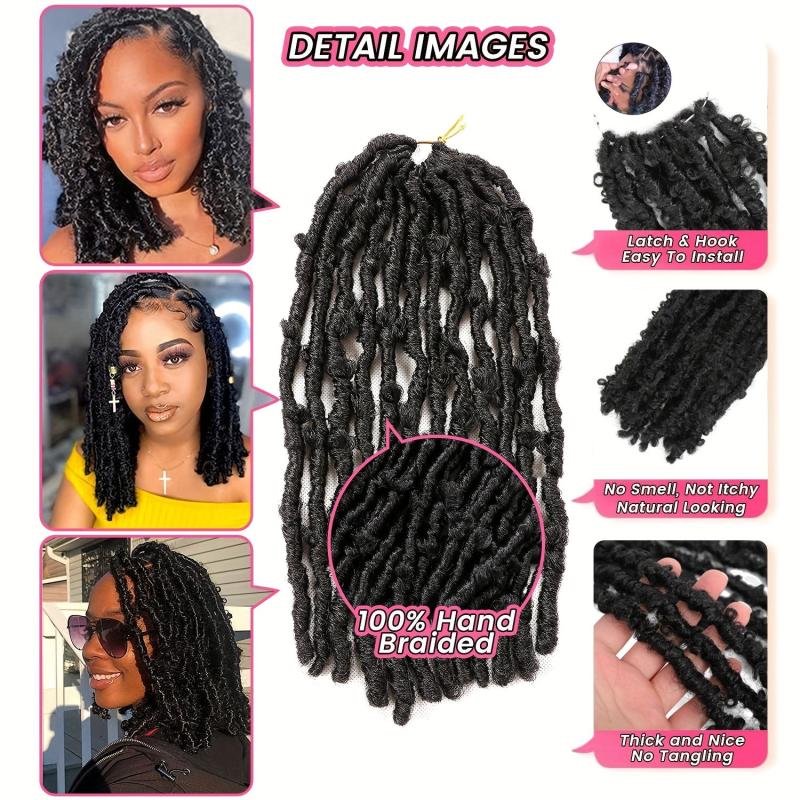 Butterfly Locs Crochet Hair Extensions 30-48cm Soft Distressed Faux Locs