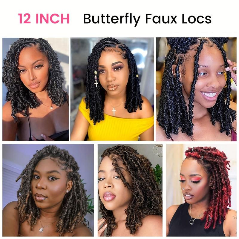 Butterfly Locs Crochet Hair Extensions 30-48cm Soft Distressed Faux Locs