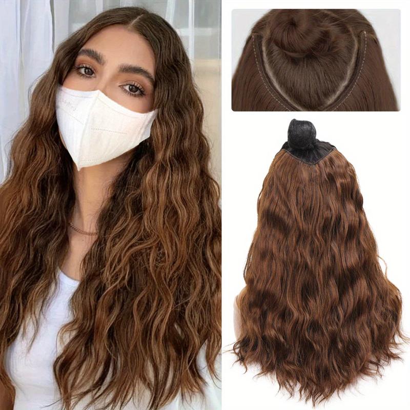 Long Mermaid Waves Clip In Curly Wavy Hair Extensions Synthetic Fiber