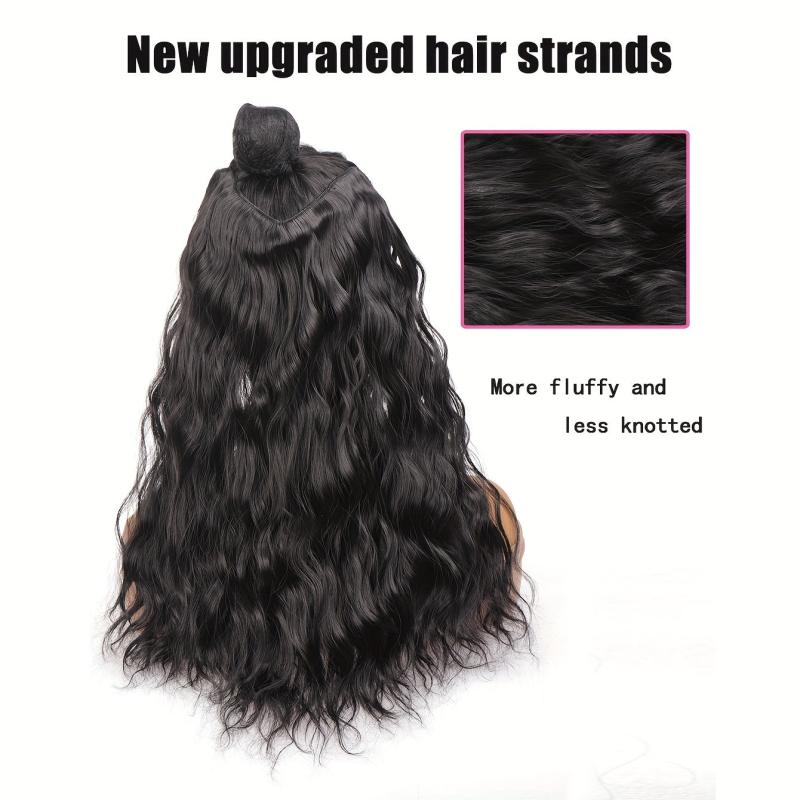 Long Mermaid Waves Clip In Curly Wavy Hair Extensions Synthetic Fiber