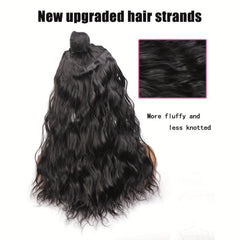 Long Mermaid Waves Clip In Curly Wavy Hair Extensions Synthetic Fiber