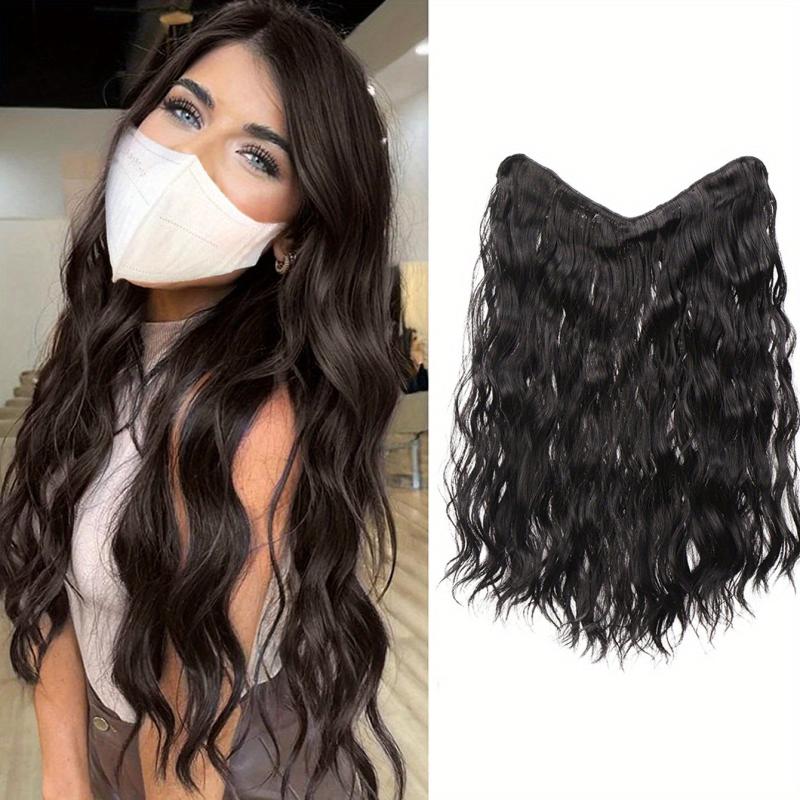 Long Mermaid Waves Clip In Curly Wavy Hair Extensions Synthetic Fiber
