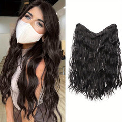 Long Mermaid Waves Clip In Curly Wavy Hair Extensions Synthetic Fiber