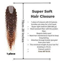 Ombre Water Wavy Synthetic Lace Closure for Braiding Hair Extension