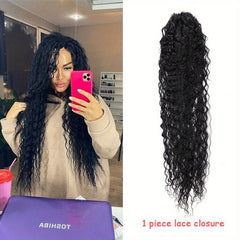 Ombre Water Wavy Synthetic Lace Closure for Braiding Hair Extension
