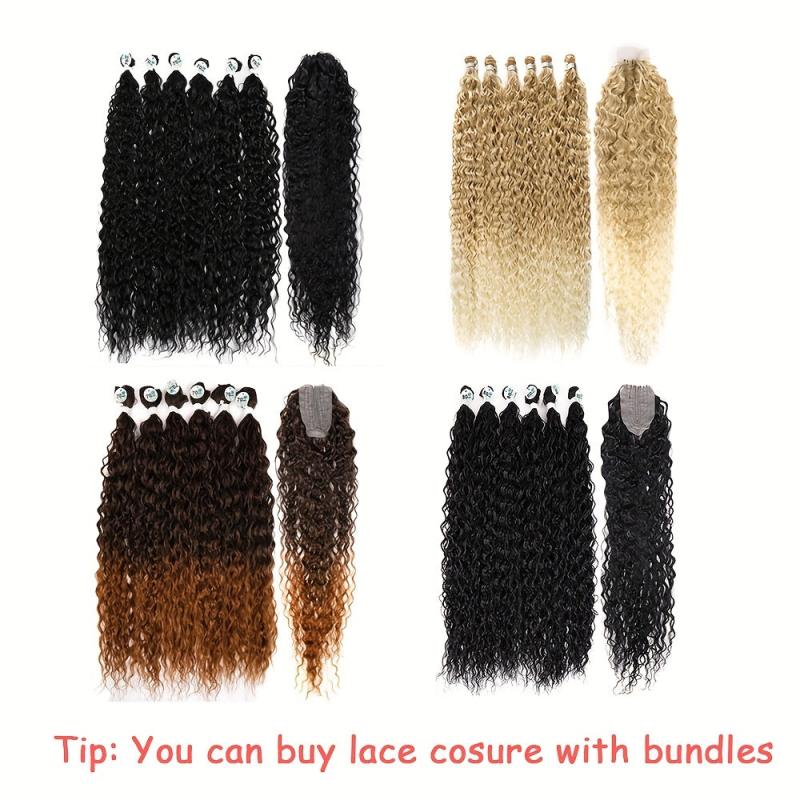 Ombre Water Wavy Synthetic Lace Closure for Braiding Hair Extension