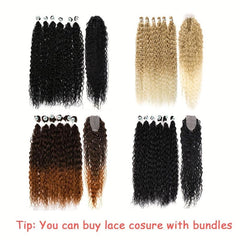 Ombre Water Wavy Synthetic Lace Closure for Braiding Hair Extension