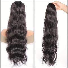 24-Inch Long Water Wave Drawstring Ponytail Synthetic Hair Extensions