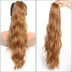 24-Inch Long Water Wave Drawstring Ponytail Synthetic Hair Extensions
