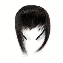 Braided Headband Human Hair Bangs Topper Natural Brown