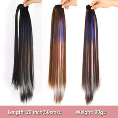 50 8 Cm Synthetic Hair Bundles Long Straight Ponytail Extension in Bright Colors