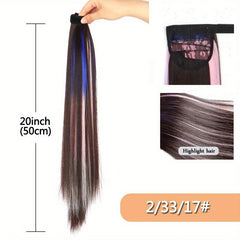 50 8 Cm Synthetic Hair Bundles Long Straight Ponytail Extension in Bright Colors