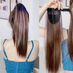 50 8 Cm Synthetic Hair Bundles Long Straight Ponytail Extension in Bright Colors