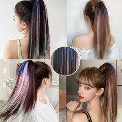 50 8 Cm Synthetic Hair Bundles Long Straight Ponytail Extension in Bright Colors