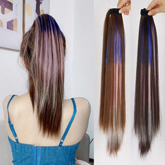 50 8 Cm Synthetic Hair Bundles Long Straight Ponytail Extension in Bright Colors