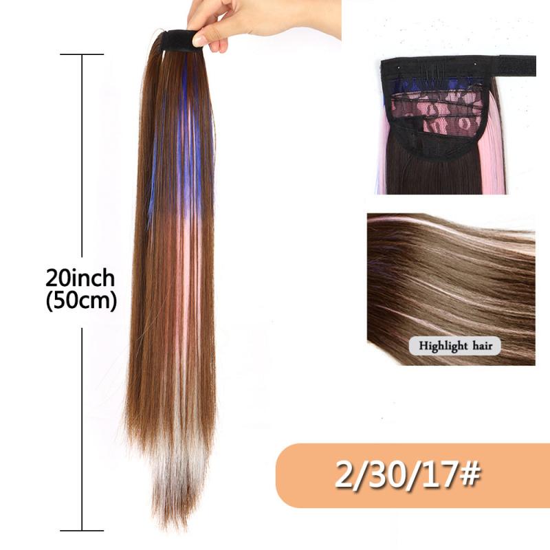 50 8 Cm Synthetic Hair Bundles Long Straight Ponytail Extension in Bright Colors