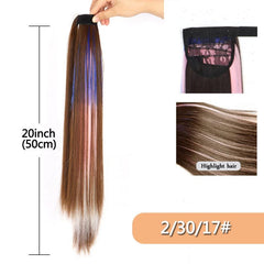 50 8 Cm Synthetic Hair Bundles Long Straight Ponytail Extension in Bright Colors