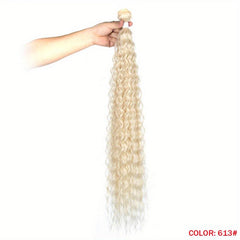 613 Blonde Hair Bundle Long Curly Wave Hair 28 cm Ombre Hair Bundles