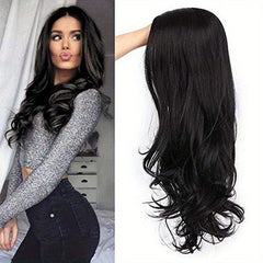 66 04 Cm Purple Long Loose Curly Hair Wigs Middle Part Synthetic Fiber Hair Wigs