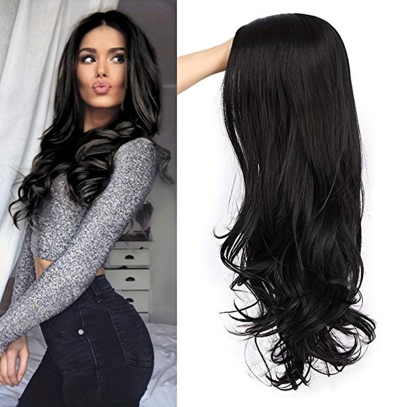 66 04 Cm Purple Long Loose Curly Hair Wigs Middle Part Synthetic Fiber Hair Wigs