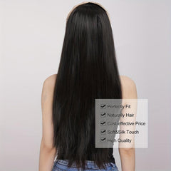 Brown Headband Wig Straight Women Synthetic Half Wig