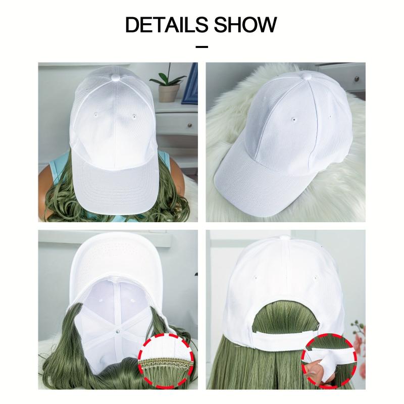 Long Wavy Grey Green Hat Wig for Girls Carnival Halloween
