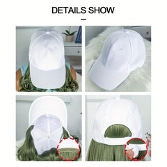 Long Wavy Grey Green Hat Wig for Girls Carnival Halloween
