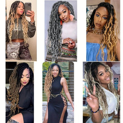 Long Afro Braids with Curly Ends Crochet Hair Extensions