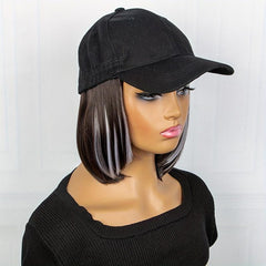Shoulder Length Bob Hair Wig Highlighted Synthetic Hair Extensions