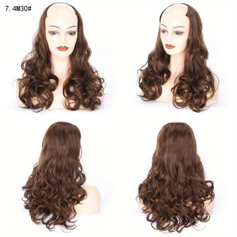 Medium Length Big Wave Half Head Wig For Women