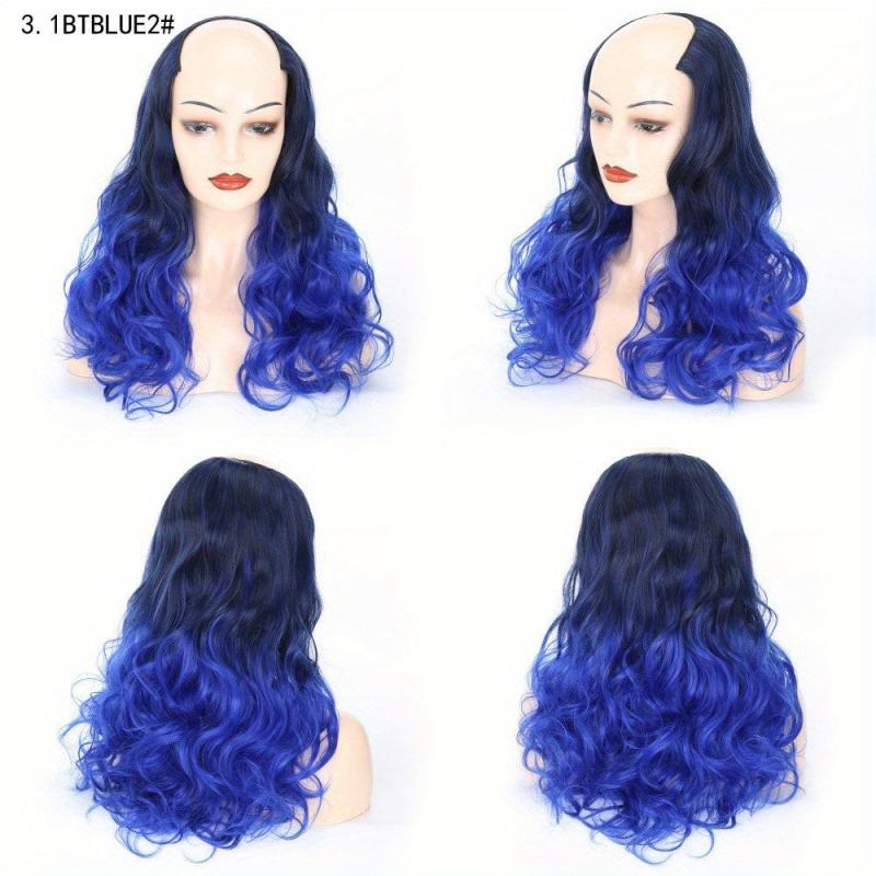Medium Length Big Wave Half Head Wig For Women