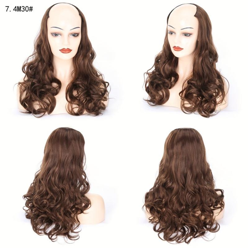 Medium Length Big Wave Half Head Wig For Women